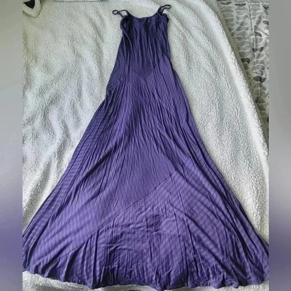 Vintage purple and gray striped bodycon Maxi dress, size extra small - Picture 5 of 6